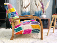 Custom Colorful moroccan walnut wood Chair