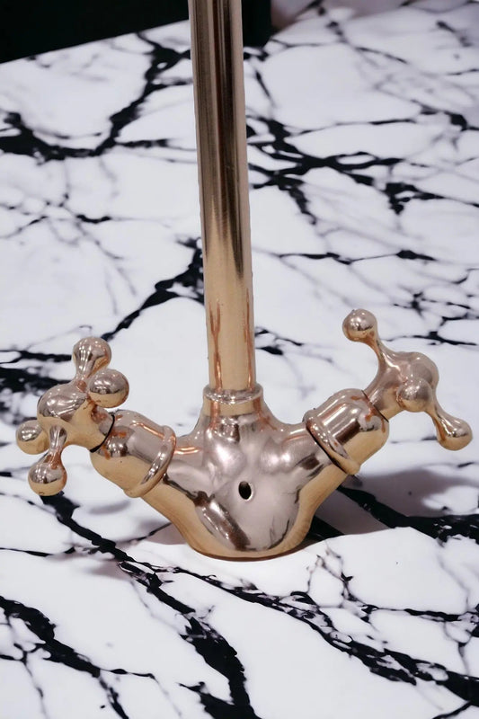 Red copper faucet handmade with luxurious patina color #05