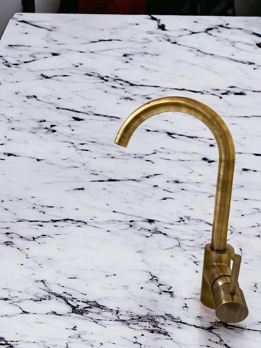 Versatile single-hole unlacquered Brass faucet #04