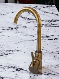 Versatile single-hole unlacquered Brass faucet #04