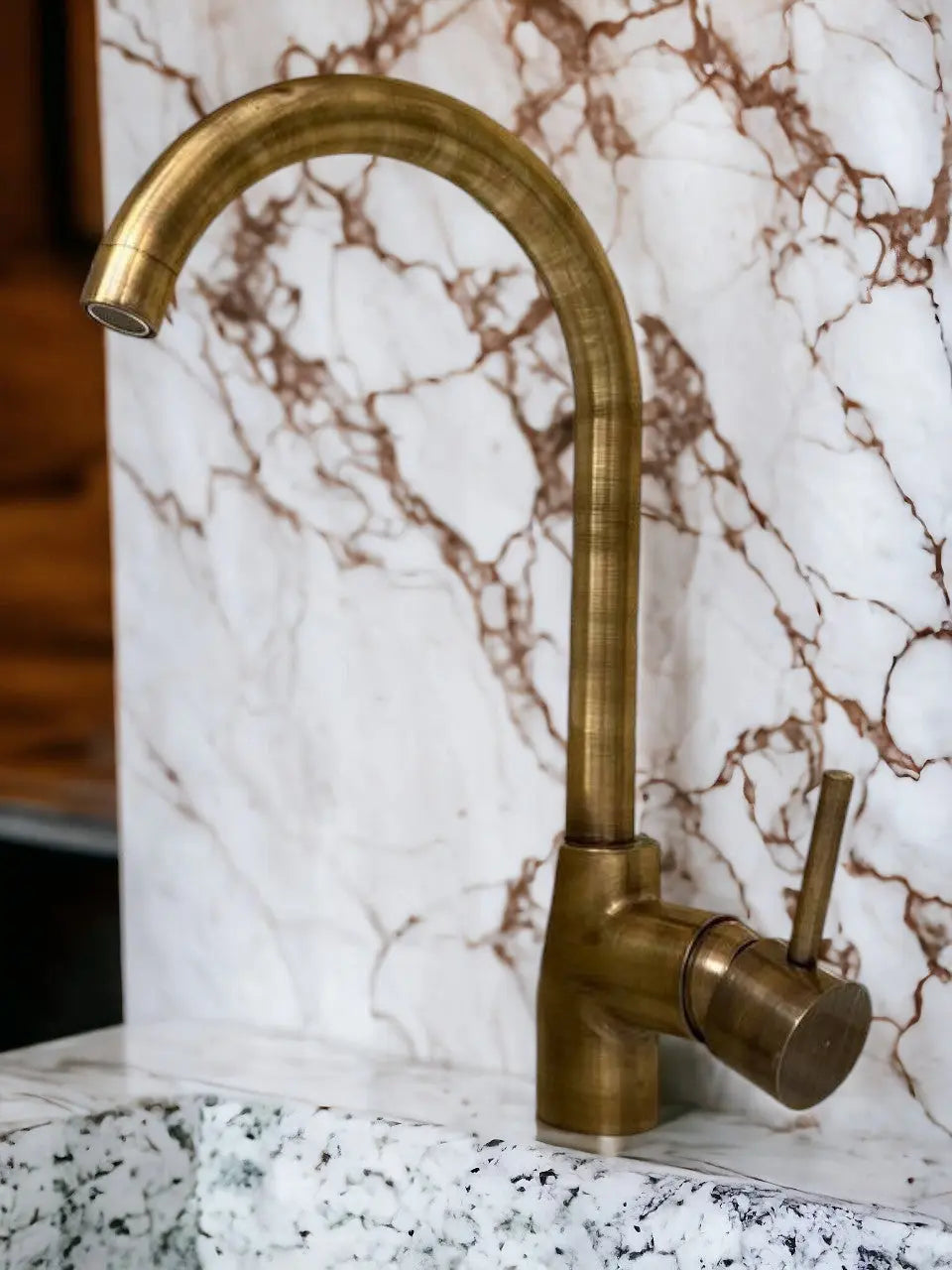 Versatile single-hole unlacquered Brass faucet #04