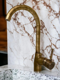 Versatile single-hole unlacquered Brass faucet #04