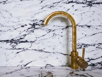Versatile single-hole unlacquered Brass faucet #04