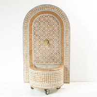 Mosaic Fountain Star Terracotta White