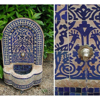 Morocco mosaic fountain Asfor Blau