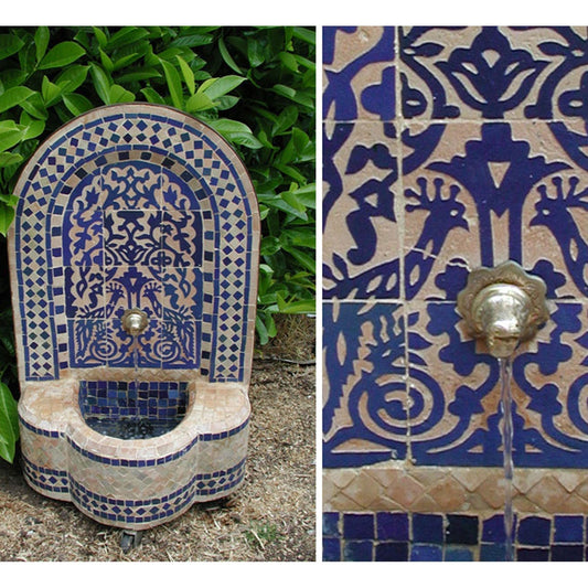 Morocco mosaic fountain Asfor Blau