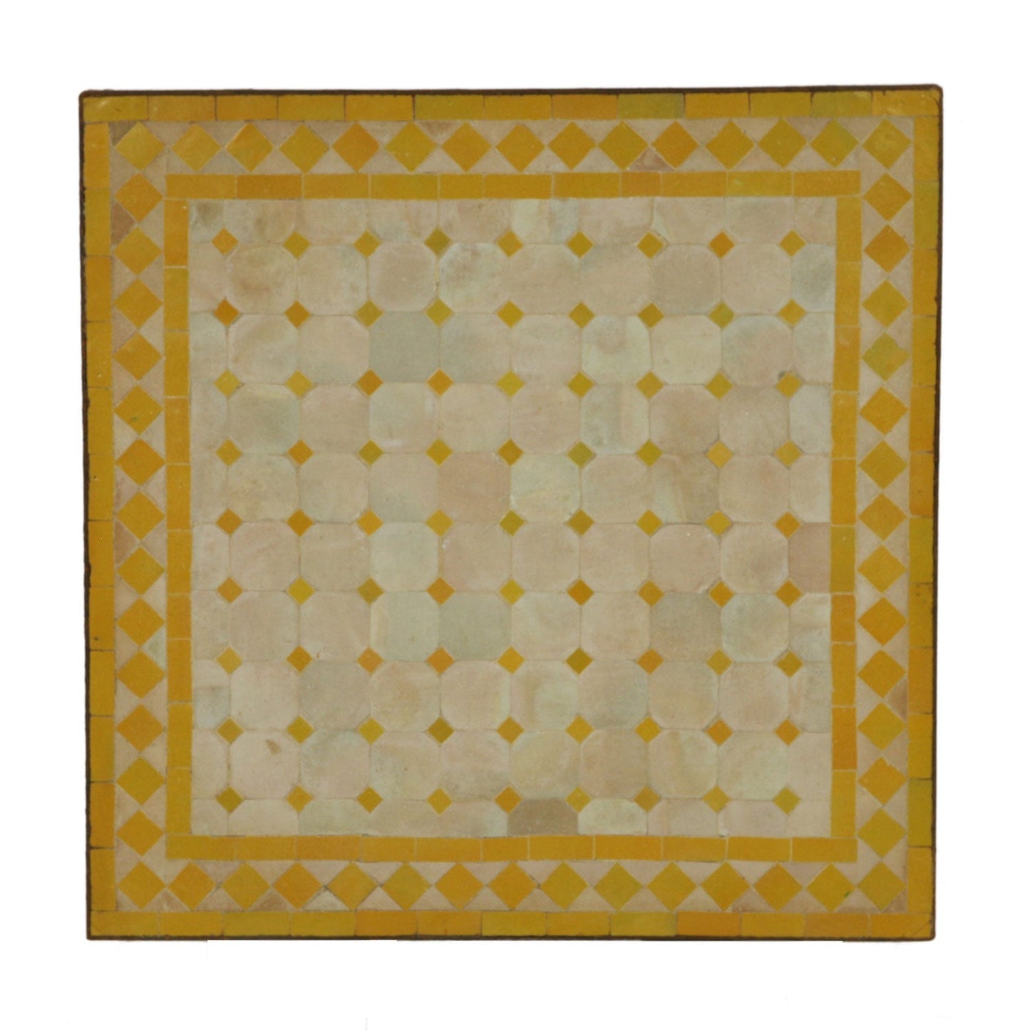 Mosaic Table 60x60 Yellow-Rhombus