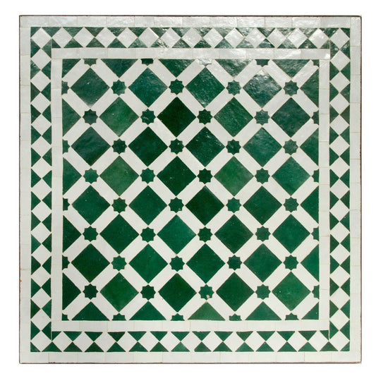 Couch Mosaic Table 60x60 Green White Glazed