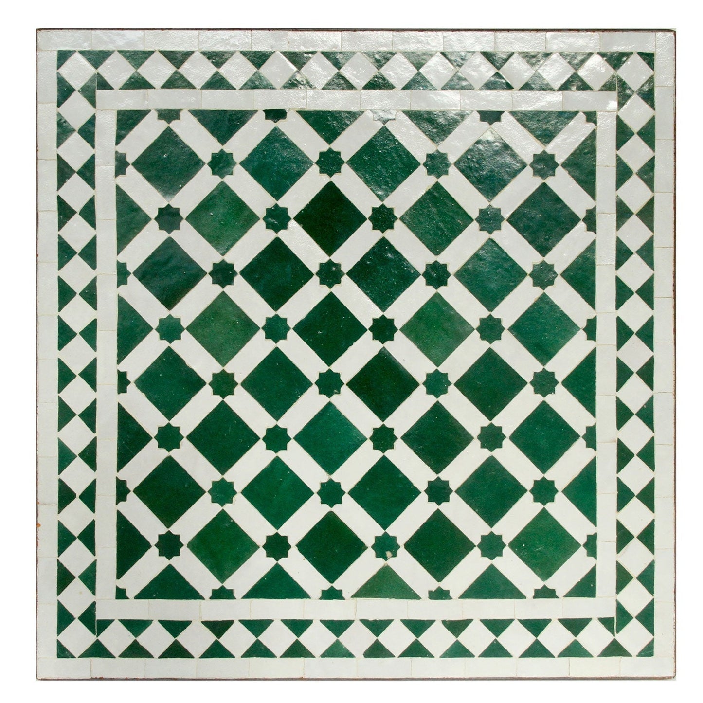 Mosaic Table 60x60 Green White Glazed