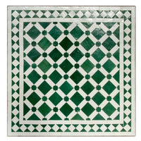 Mosaic Table 60x60 Green White Glazed