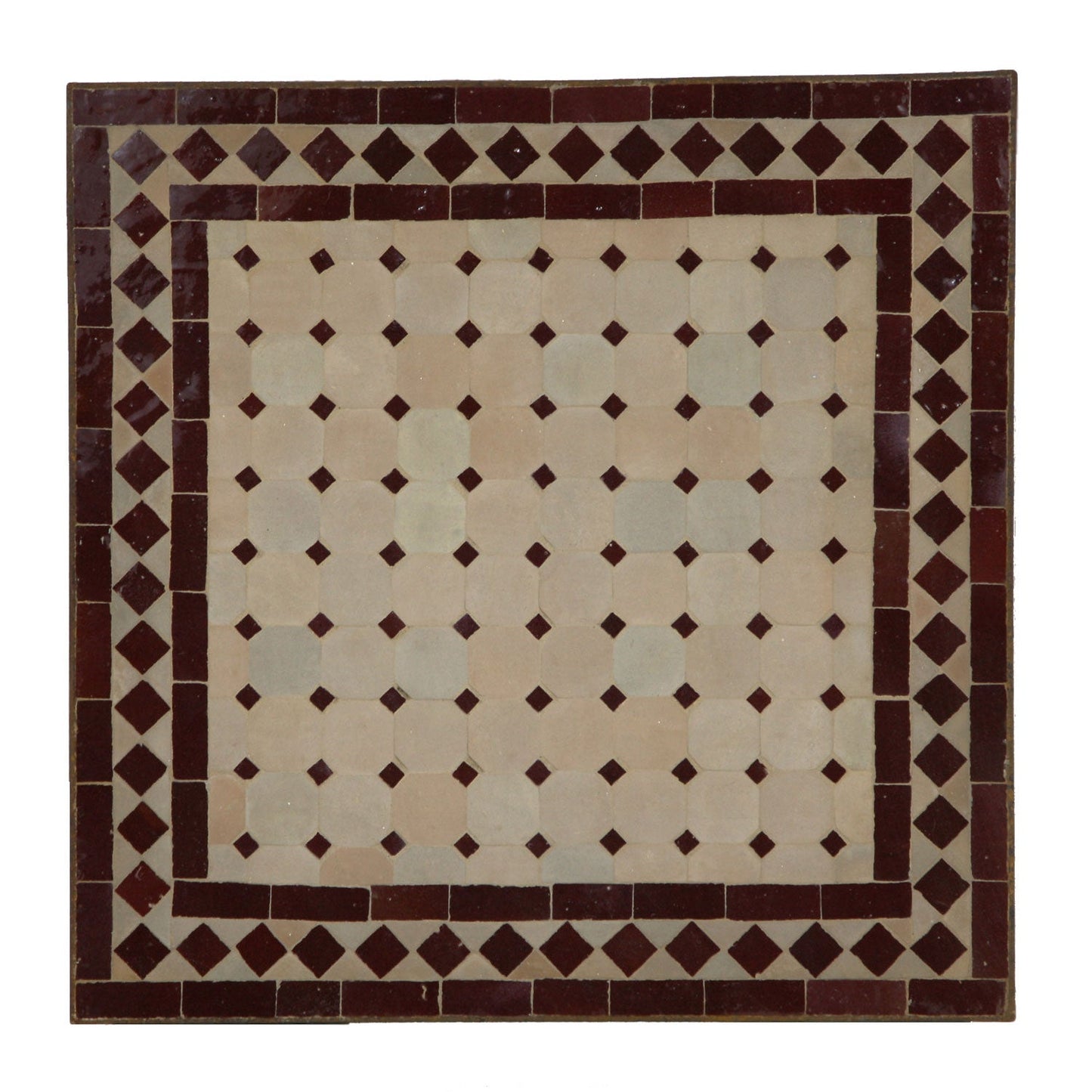 Mosaic table 45x45 Bordeaux diamond