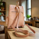 Anzar Leather Buckle Backpack