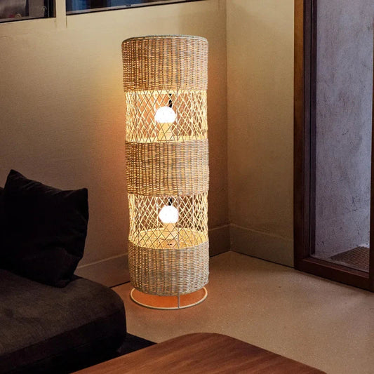 Handcrafted Rattan Floor Lampshade - Natural Lighting for Cozy & Stylish Interiors