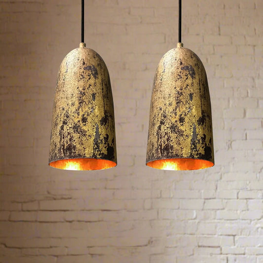 Oxidized Copper Pendant Light - Set Of 2