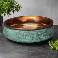 Green Patina Copper Bathroom Sink