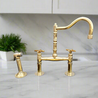compare product Brass Kitchen Bridge Faucet