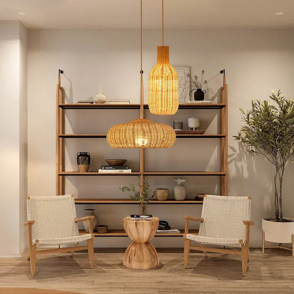 Combo Unique Shape Rattan Pendant Lamp