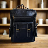 Timlul Leather Buckle Backpack