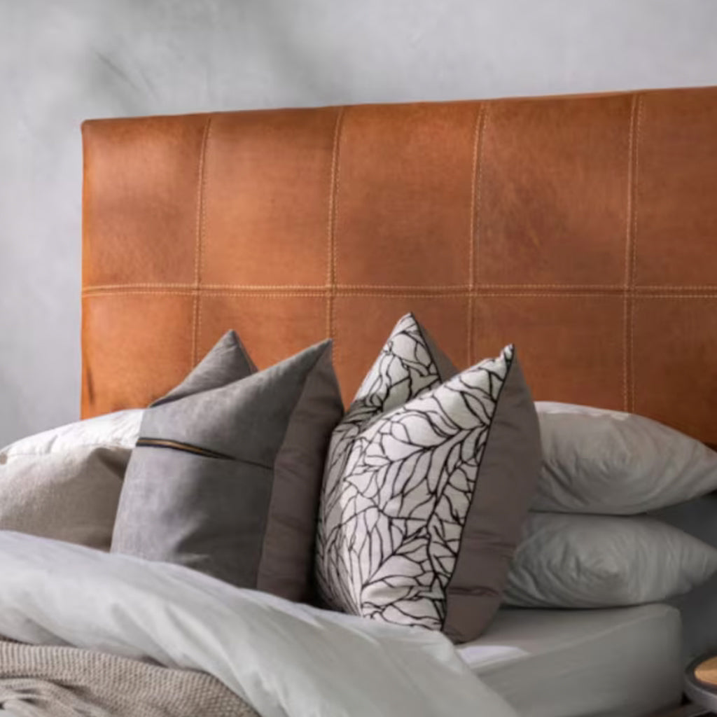 Stitched Leather Headboard - Custom Made