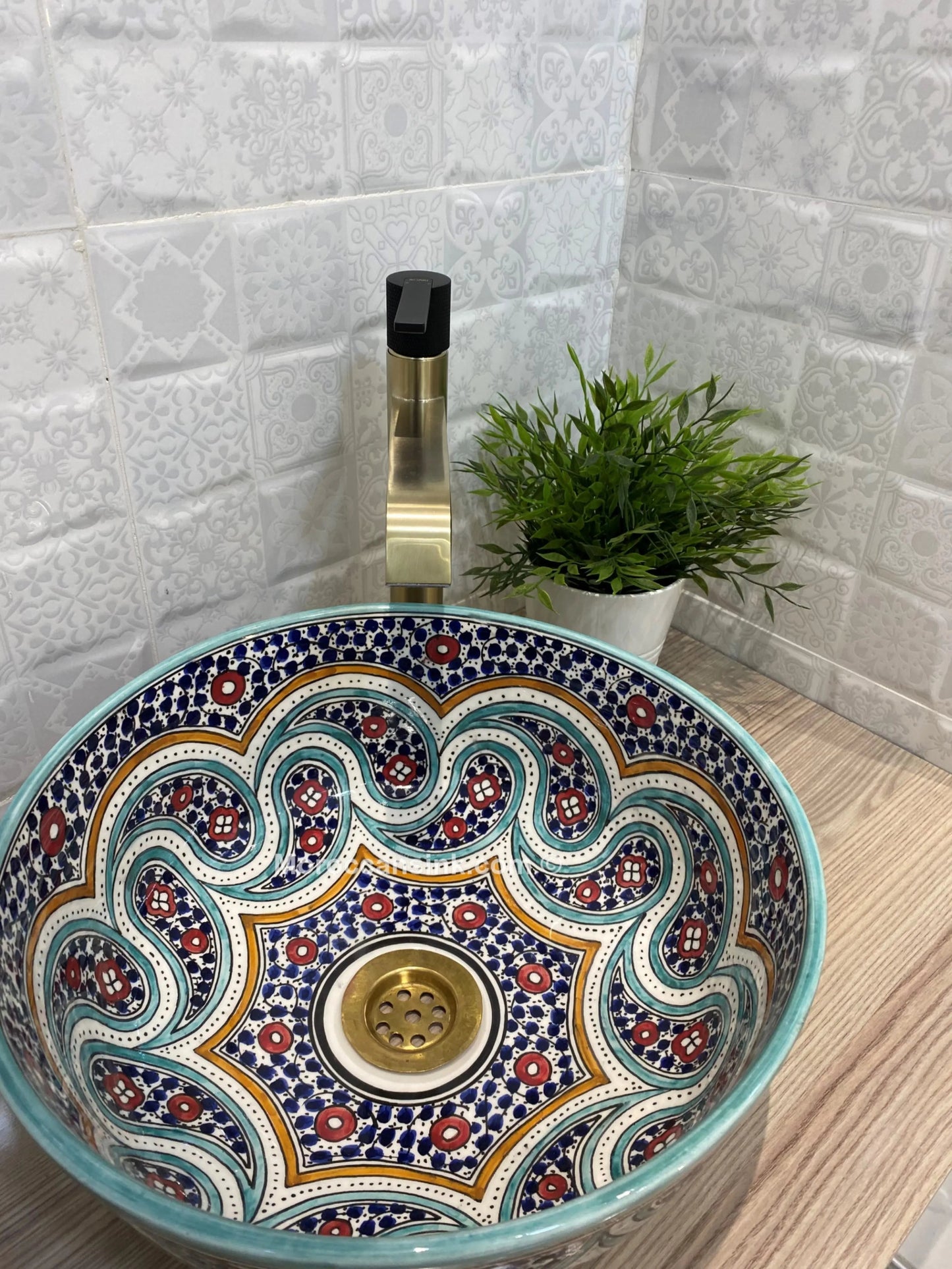 Farmhouse Bathroom Moroccan Ceramic Sink