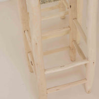 Tabouret de bar sans dossier en bois brut et corde tressée