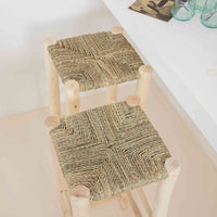 tabouret bar en bois et corde boheme artisanat du maroc banc en bois marrakech soukcircus souk en ligne bar cuisine