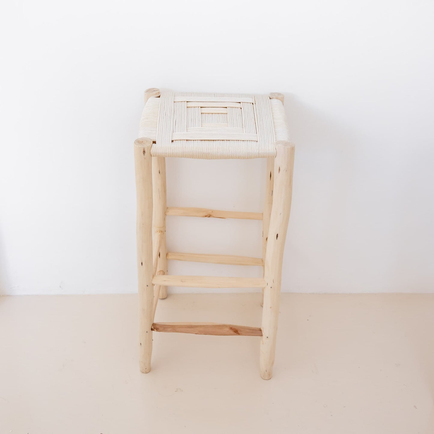 design tabouret stoolen bar chair chaise haute bois boho boheme soukcircus morocco maroc handmade fait main original