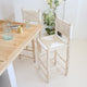 Tabouret de bar avec dossier en bois et tressage beige
