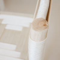 Tabouret de bar avec dossier en bois et tressage beige