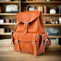Tissila Leather Buckle Backpack