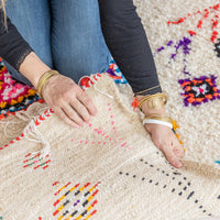Tapis berbère COULOIR Azilal coloré 100% laine de mouton