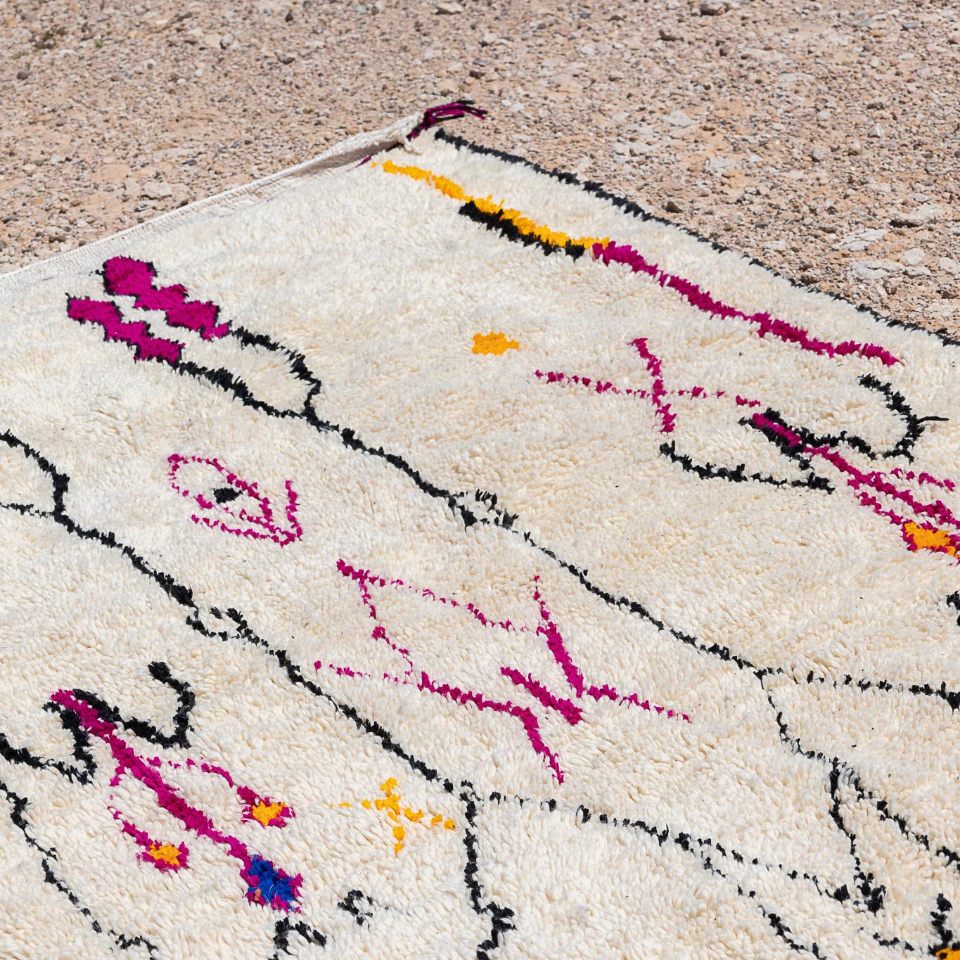 Tapis motif berbere Azilal coloré, 100% laine