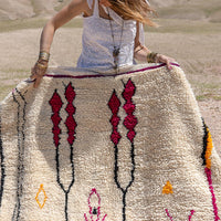 Tapis motif berbere Azilal coloré, 100% laine