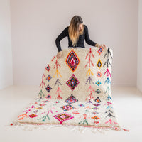 Tapis berbère Azilal coloré 100% laine de mouton