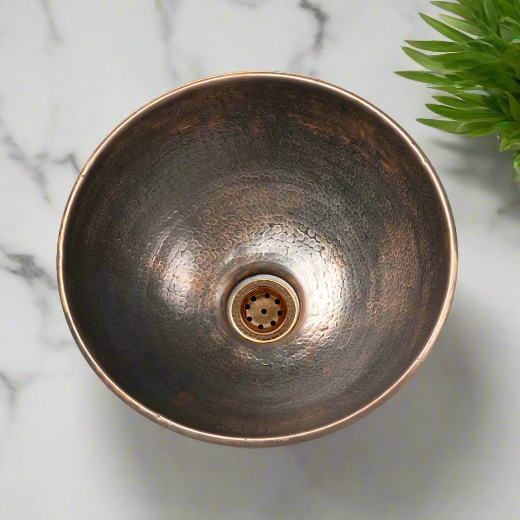 Round Patina Copper Sink