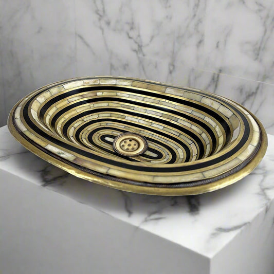 Brass Sink With Resin & Bone Inlay