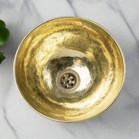 Engraved Brass Vessel Sink