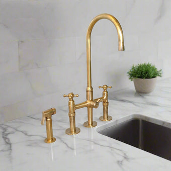 compare product Brass Bridge Kitchen Faucet