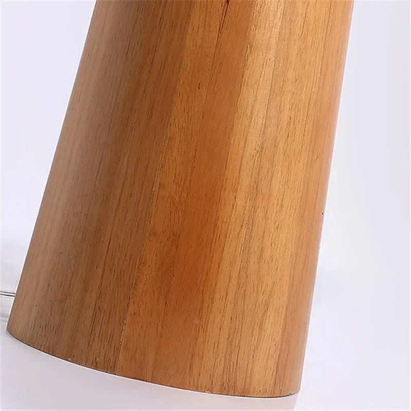 Wabi Sabi Floor Standing Lamp with Fabric Lampshade & Wooden Base