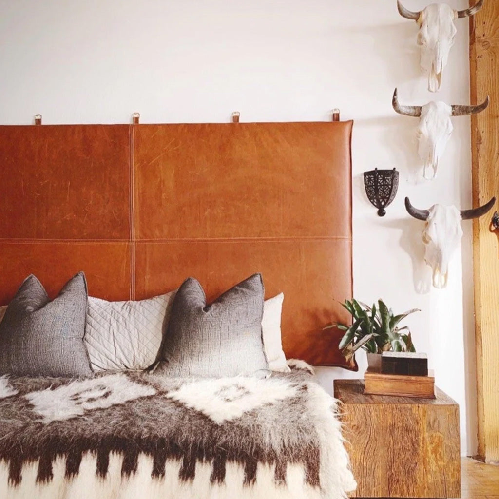Wall Hanging Leather Headboard - Custom Made