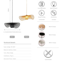 Waving Bamboo Ball Ceiling Lamp