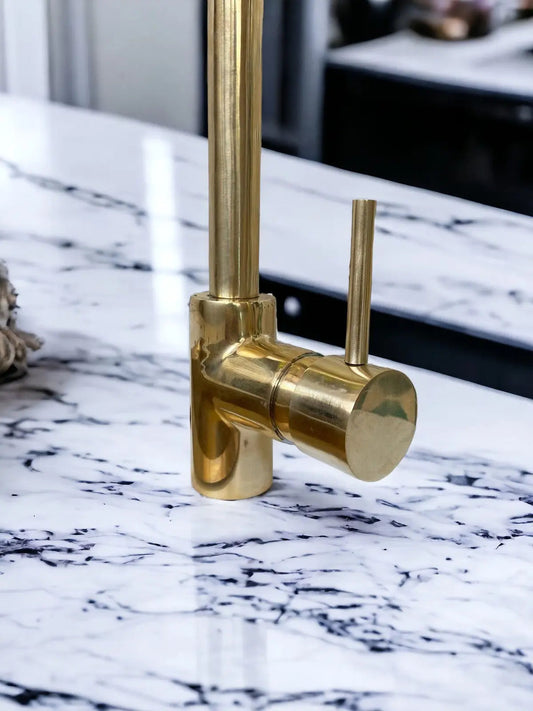 Unlacquered Brass , Mixer Lever Handles, Bathroom and Kitchen Faucet #03