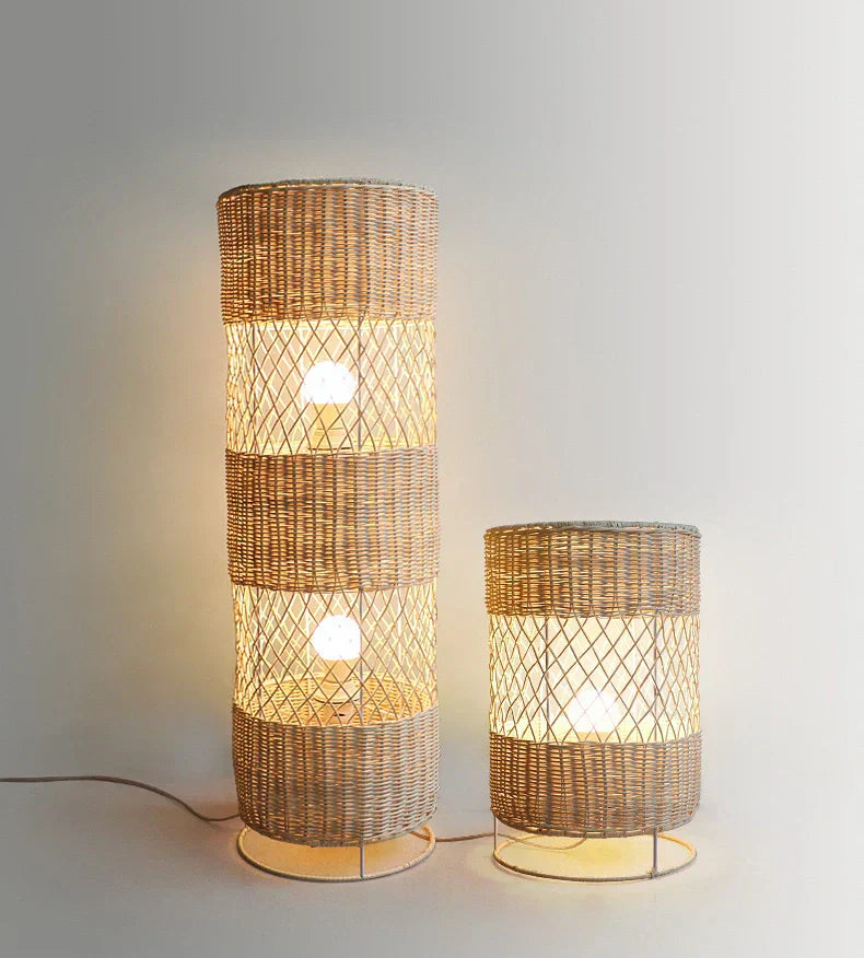 Handcrafted Rattan Floor Lampshade - Natural Lighting for Cozy & Stylish Interiors