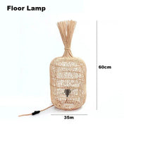 Vintage Handcrafted Wicker Floor Lamp – Elegant Boho Lighting for Every Space