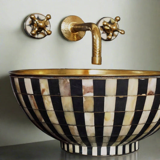 Handcrafted Wood & Brass Vessel Sink