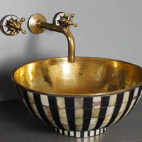 Handcrafted Wood & Brass Vessel Sink